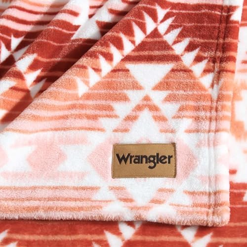 Wrangler - Twin Size Blanket, Super Soft & Reversible Plush Fleece Bedding, Throw Blanket for Couch or Bed (Jericho Peach Pink) - Image 4