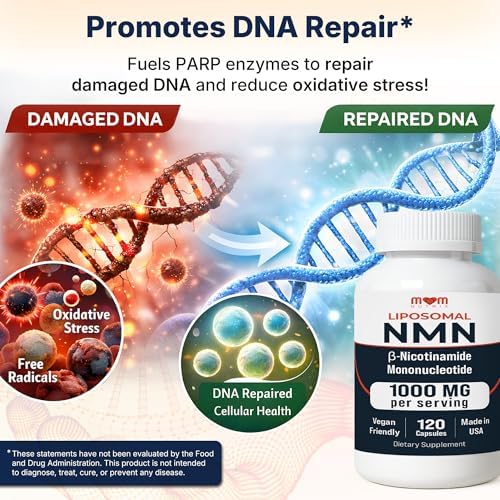 NMN Supplement 1000 mg Pure Nicotinamide Mononucleotide - NAD Precursor for Energy, Cellular Renewal & Longevity Support - Mitochondrial Support 120 Capsules - Vegan, Non GMO, Gluten Free - Image 5