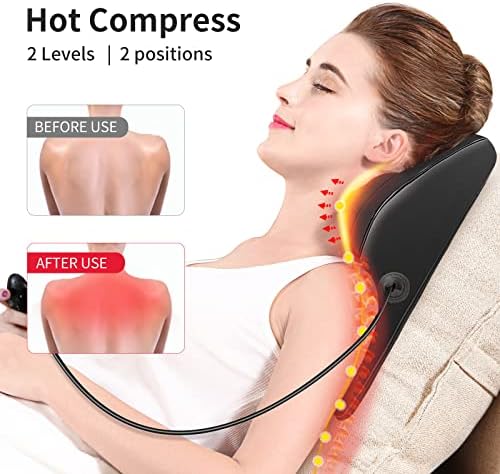 Boriwat Back Massager with Heat, 3D Kneading Massage Pillow for Back, Neck, Shoulder, Leg Pain Relief Deep Tissue, Gifts for Women Men Mom Dad - Image 3