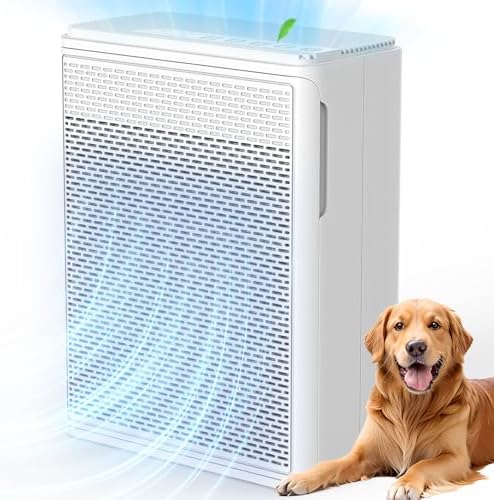 YARIKI Air Purifiers for Home Pets Covers Up to 1500 Sq Ft,H13 Hepa Filter with Washable Pre-Filter,Pet Hair Dander Smoke Air Cleaner,22 dB Quiet Sleep for Living Room Bedroom Kitchen,P280 (White) by YARIKI