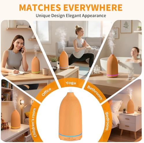 URPOWER 100mL Essential Oil Diffuser with Auto-Off and Ultrasonic Cool Mist - Image 6