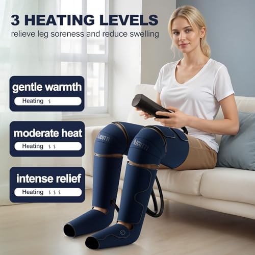 AICUTTI Air Compression Leg Massager with Heat for Foot, Calf, Knee & Thigh - Gifts for Christmas, Mother's Day, Father's Day - Leg Massage Boots for Women & Men - Relieves Muscle Tension and Pain - Image 3