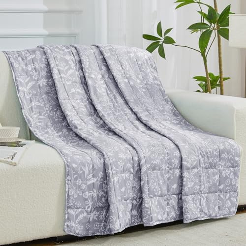 yescool Weighted Blanket for Adults (15 lbs, 48" x 72", Pearl Grey) Cooling Heavy Blanket for Sleeping Perfect for 140-160 lbs, Twin Size Breathable Blanket with Premium Glass Bead, Machine Washable - Image 6