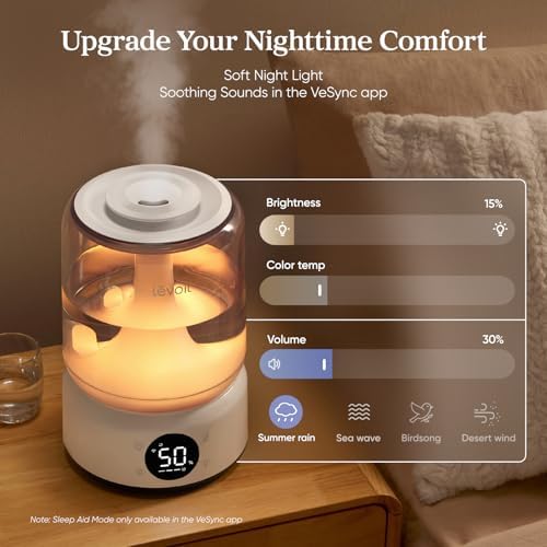 LEVOIT Smart Humidifier for Bedroom, 4.2L Top Fill Cool Mist for Large Room - Image 4
