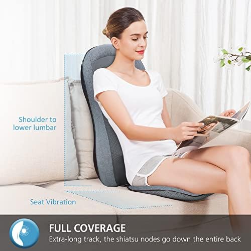 COMFIER Shiatsu Back Massager with Heat, 2D/3D Massage Chair Pad, Full Back Seat Cushion with 10 Nodes, Deep Tissue Rolling & Kneading for Neck, Shoulders & Lumbar, Vibration Seat for Home & Office - Image 5
