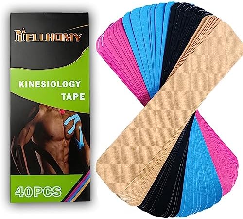 Precut Kinesiology Tape Strips,Waterproof Athletic Tape Muscle Pain Relief by NELLHOMY