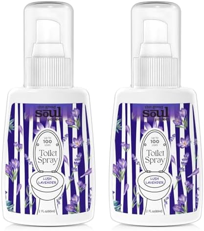 THE GOOD SOUL PROJECT Toilet Spray 2Oz, Lavender Scent, Bathroom Deodorizer, Travel Size Air Fresheners, 2 Pack by THEGOODSOULPROJECT