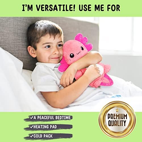 Axolotl Microwavable Unscented Heating Pad for Women and Kids- Cute Soft Cozy Pillow Plush Heatable Warm Stuffed Animals - Kawaii Hot and Cold Plushie Food Toy - Axolotl Gifts for Girls and Boys - Image 4