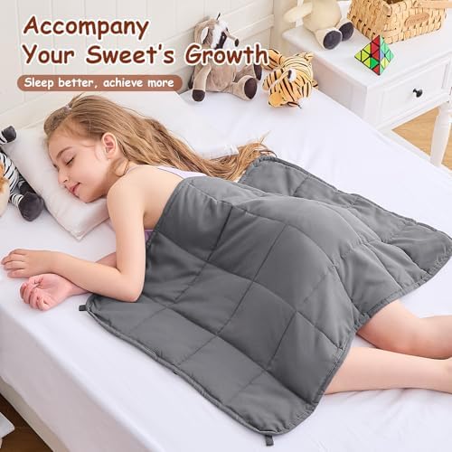 yescool Weighted Lap Pad 2 Pounds Weighted Lap Blanket, Grey Small Weighted Blanket, Weighted Throw Blanket Gifts for Travel Indoor Outdoor, 20"x30" - Image 6