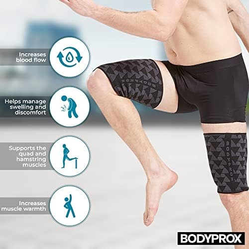 BODYPROX Thigh Compression Sleeve(1 Pair), Hamstring Compression Sleeve for Men and Women - Image 3