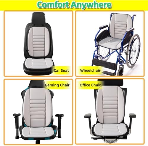 kingphenix Car Seat Cushion with Back Support Pillow, Memory Foam, Gray - Image 5