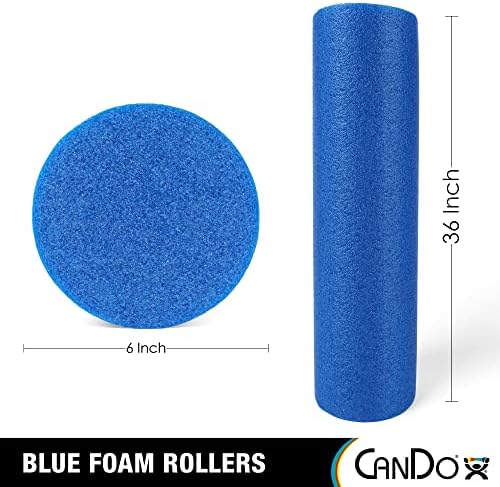 CanDo Blue PE Foam Rollers for Fitness, Exercise Muscle Restoration, Massage Therapy, Sport Recovery and Physical Therapy for Homes, Clinics, and Gyms 6" x 36" Round - Image 2