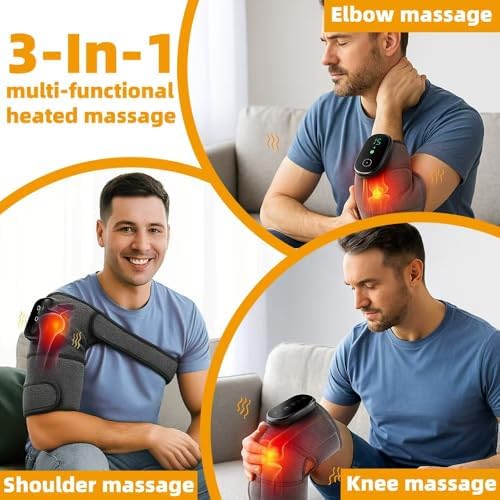 Cordless Heated Knee Massager with Vibration, 3-in-1 Wearable Heating Wrap for Knees, Elbows & Shoulders, Joint Pain Relief, Circulation & Muscle Recovery (Single) - Image 5