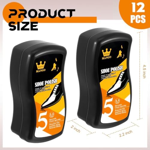 Loopeer 12Pcs Shoe Shine Sponge, Instant Leather Care - Image 2