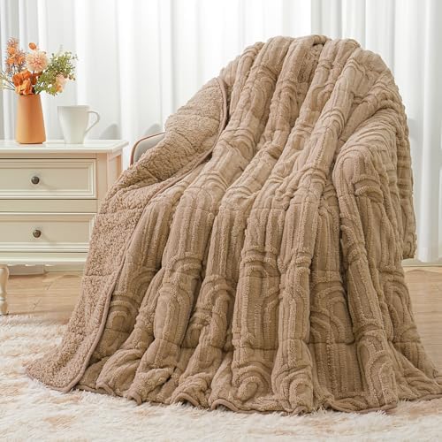 Wemore Soft Weighted Blanket for Adults 48" x 72" 12 lbs Twin Size Brown by WemoreDirect