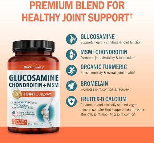 Glucosamine Chondroitin MSM Joint Support Supplement, 90 Capsules - Image 3