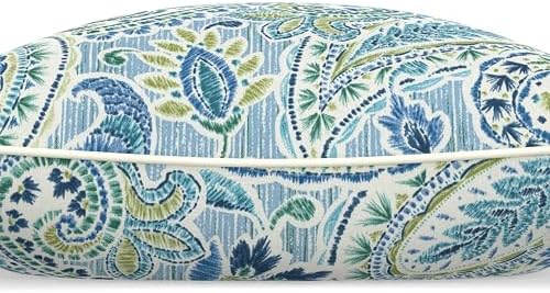 Pillow Perfect Paisley Indoor/Outdoor Accent Throw Pillow, Plush Fill, Weather, and Fade Resistant, Throw - 16.5" x 16.5", Red/Tan Fairhaven, Artic Stone, 2 Count - Image 4