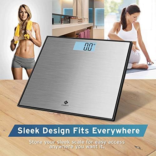 Etekcity Stainless Steel Digital Body Weight Bathroom Scale Step-On Technology Large Blue LCD Backlight Display, 400 Pounds, Grey, 12x12 Inch (Pack of 5) - Image 6