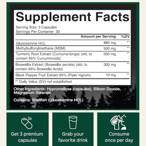 Advanced Joint Support Supplement – Glucosamine, MSM, Turmeric (95% Curcuminoids) & Boswellia Serrata – Double the Inflammation-Supporting Ingredients for Healthy, Flexible Joints. 30-Day Supply - Image 5