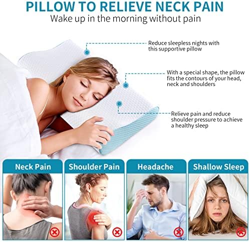Memory Foam Pillows Neck Pillow Bed Pillow for Sleeping Ergonomic Cervical Contour Pillow for Side Back Stomach Sleeper for Neck and Shoulder Pain - Image 6