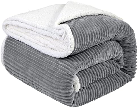 LBRO2M Sherpa Fleece Bed Blanket Super Soft Plush Warm Throw King 90"X104" by LBRO2MBedding