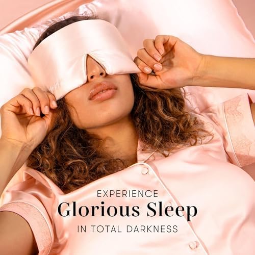 DROWSY Silk Sleep Mask - Face-Hugging, Padded Cocoon for Luxury Sleep in Total Darkness - 100% Pure Mulberry Silk (Sunset Pink) - Image 6
