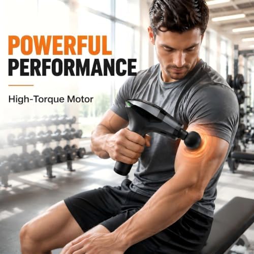 Massage Gun with Heat & Extension Handle, 12 Speeds, Detachable Design - Image 4