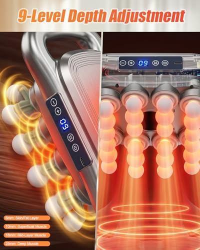 Upgrade 28 Head Massage Gun Set, Handheld Body Deep Tissue Massager with 9 Modes &9 Levels, Muscle Pain Relief Percussion Massage Gun for Back/Shoulders/Legs/Waists, Gifts for Men Women - Image 3