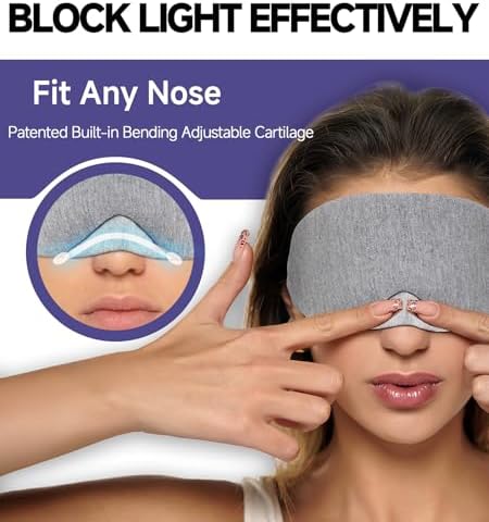 Mavogel Cotton Sleep Eye Mask, Light Blocking with Adjustable Nose Bridge - Image 2