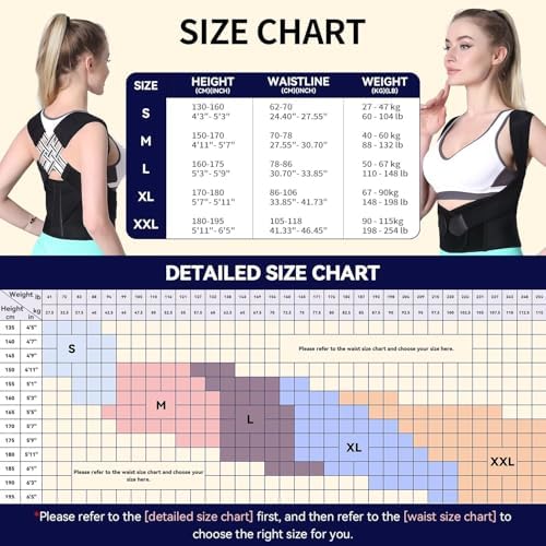VOKOKOYA Posture Corrector for Women and Men,Adjustable Shoulder Straightener,Back Support Brace,Upper Spine scoliosis, hunchback Black Medium - Image 6