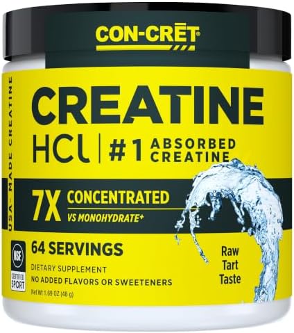 CON-CRET Creatine HCl Powder for Women and Men, Unflavored, 64 Servings by CON-CR%C4%92T%C2%AE