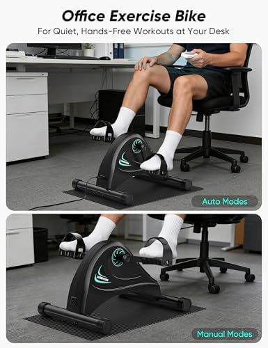 Under Desk Bike Pedal Exerciser for Seniors, LUBBYGIM Mini Exercise Bike for Physical Therapy, Electric Motorized Foot Pedal Machine for Arm and Leg Fitness, 6 Speed Levels - Image 4