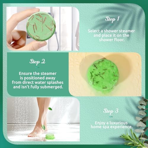 Shower Steamers Aromatherapy - 8 Pack Shower Bombs with Natural Essential Oils, Birthday Gifts for Women Self Care Relaxation Home SPA Stress Relief Eucalyptus for Shower, Gifts for Women Her Mom - Image 6