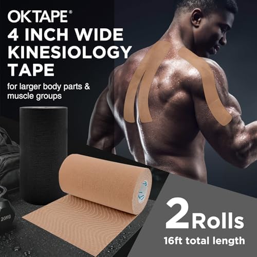 OK TAPE Extra Wide Kinesiology Tape, 4 Inch Wide Uncut Roll - Image 2