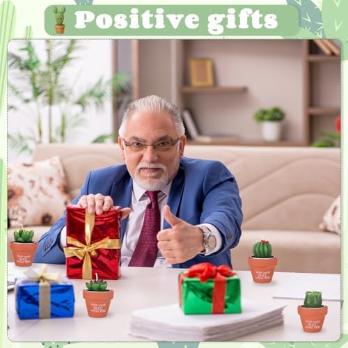 Lyrow 24 Sets Employee Appreciation Gift Cactus Tealight Candles Set Mini Handmade Succulent Candle Planter with Matchbox, Office Thanks Gift for End of Year Staff Team Teacher Volunteer - Image 7