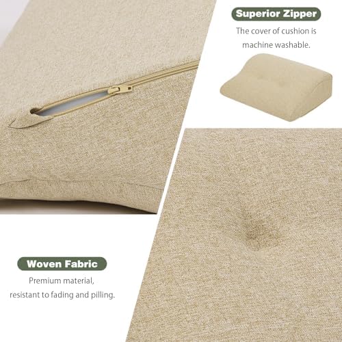 baibu Patented Dual-Layer Memory Foam Lumbar Pillow for Recliner, Beige - Image 6