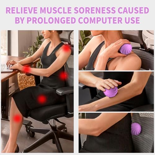 2.3" Mini Vibrating Massage Ball, 10-Speed Vibrating Foam Roller, Lacrosse Ball Massage Ball Therapy for Relieving Muscle Tension & Soreness, Vibrating Massage Roller for Plantar Fasciitis(Purple) - Image 5