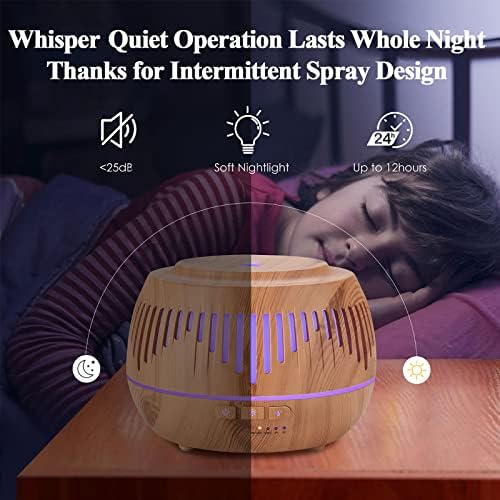 Humidifiers for Bedroom Large Room Home Baby Kids Whole House Hotel Office Desk Plant,500ml Cute Aromatherapy Portable Ultrasonic Cool Mist Humidifier with Essential Oil Diffuser Light Remote - Image 4