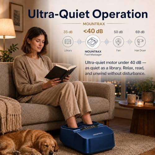 MOUNTRAX Foot Massager with Heat for Neuropathy, 2026 Upgraded, Deep Kneading Shiatsu Foot Massager for Plantar Fasciitis, Fits Up to Men Size 13, Gifts for Women Men Mom Dad Seniors(Blue) - Image 6