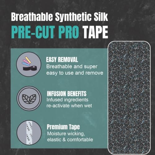 Heali Kinesiology Tape with Magnesium and Menthol, 20 Pcs Precut Strips, K Tape Roll, Knees, for Physical Therapy, Sports, Muscles and Joints, Water Resistant, Blue Splatter - Image 2