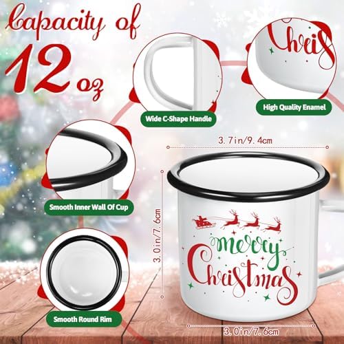 18 Pcs Christmas Gifts Set Merry Xmas Makeup Bags Enamel Mugs Christmas Socks Bulk 2026 Gifts Santa Snowflake Party Favors for Adults Women Coworkers Teacher Xmas Winter Party Supplies Decor - Image 4
