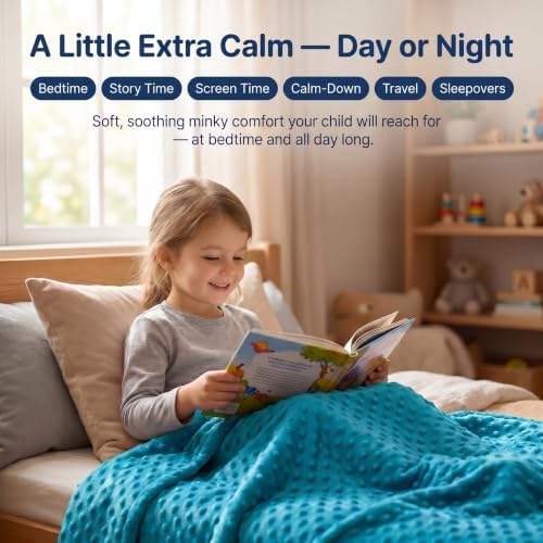 Super-Soft Kids Weighted Blanket 7 Pounds - Weighted Blanket for Kids - Easy to Clean, Washable Minky Cover - 41x60 Inches 7lbs Child - Small Heavy Blanket for Girls and Boys - Image 5