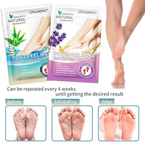 5 Pack Foot Peeling Mask,Exfoliator Peel Off Calluses Dead Skin Callus Remover,Foot Mask for Dry Cracked Feet,Foot Peel Masks for Men and Women,Feet Peeling Mask,Spa Gifts for Women,Self Care Gifts - Image 4