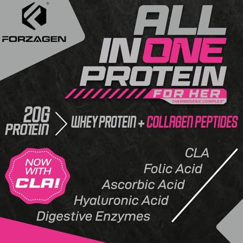 Forzagen All in One Protein for Her | Women’s Protein Powder with Multi Collagen Peptides | Hydrolyzed Collagen Supplement, Gut Health, Great for Pre & Post Workout | Vanilla, 30+ Servings - Image 4