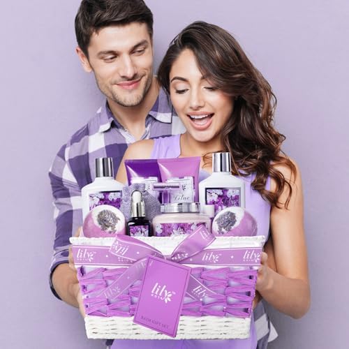 17Pcs Spa Gifts Spa Kit - Perfect Lavender Lilac Spa Gift Baskets for Women - Image 7