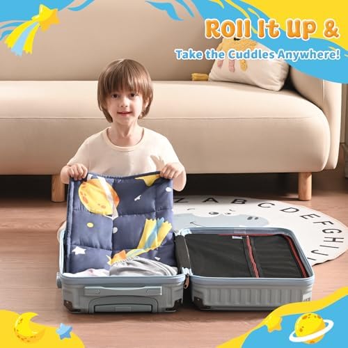 anfie Weighted Lap Pad 2 Pounds, Weighted Blanket (30"*40") Cooling Blanket for Resting,Weighted Throw Blanket for Travel Indoor Outdoor (Grey Moon) - Image 5