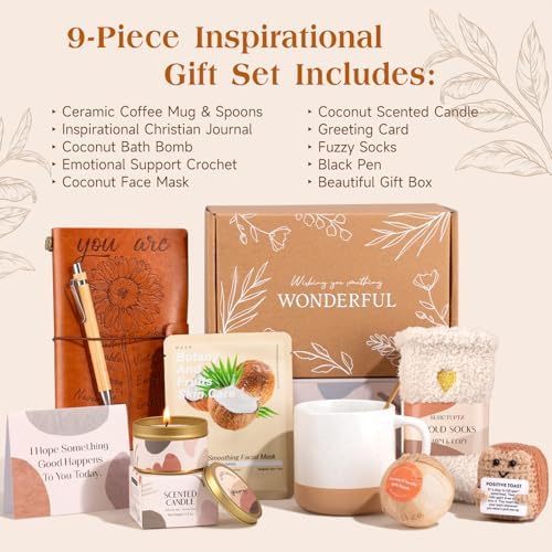 Christian Gifts for Women, Happy Birthday Gifts for Women, Inspirational Gift Box, Mothers Day Get Well Employee Appreciation Thank You Gifts for Mom Friend Teacher, 9pcs Unique Set - Image 2