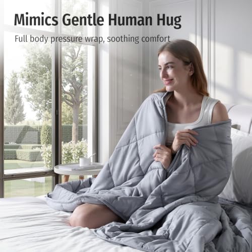 Wemore Cooling Weighted Blanket for Adults 15 lbs Twin Size 48"x72" Grey - Image 4