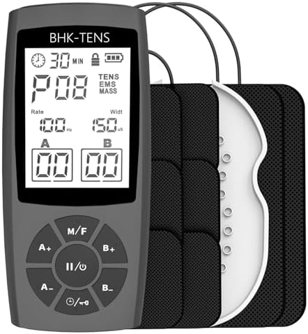 TENS Unit Muscle Stimulator for Pain Relief Therapy, 22 Modes EMS TENS Machine, Electronic Muscle Relaxer for Shoulder Pain Relief, Back Pain, Shoulder Neck Pain Relief by BHKTENS