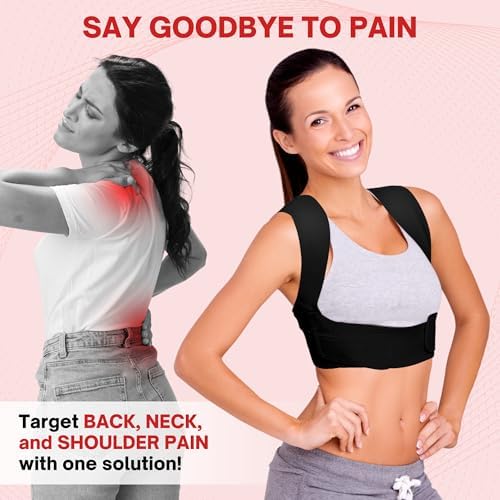 Back Brace Posture Corrector For Women|Adjustable and Breathable Posture Corrector For Men|Back Straightener Posture Corrector Providing Pain Relief from Neck, Shoulder and Upper Back (M/Black) - Image 5